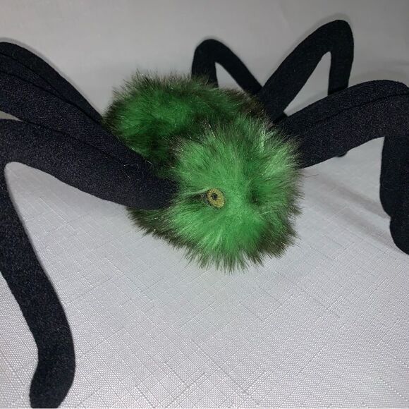 Green Spider Plush Halloween Creepy Spooky Home Decor Stuffed Animal Children’s - Picture 6 of 10